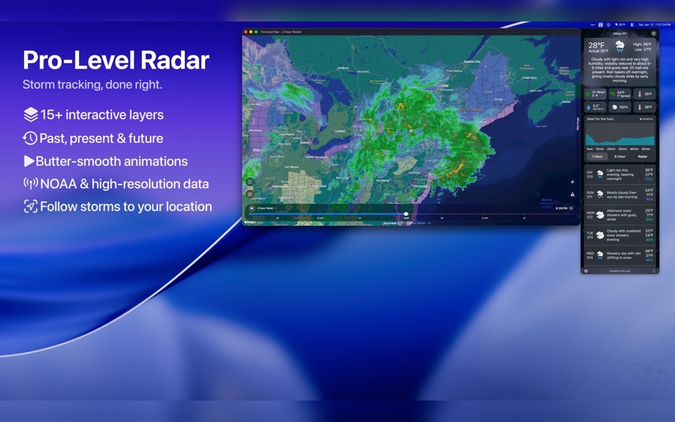 #4. Forecast Bar - Weather + Radar (macOS) Przez: Higher Bar, LLC