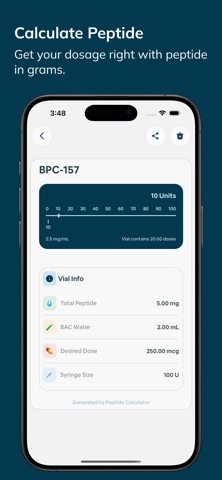 Peptide Calculator - DoseLab Screenshot 2 of 5