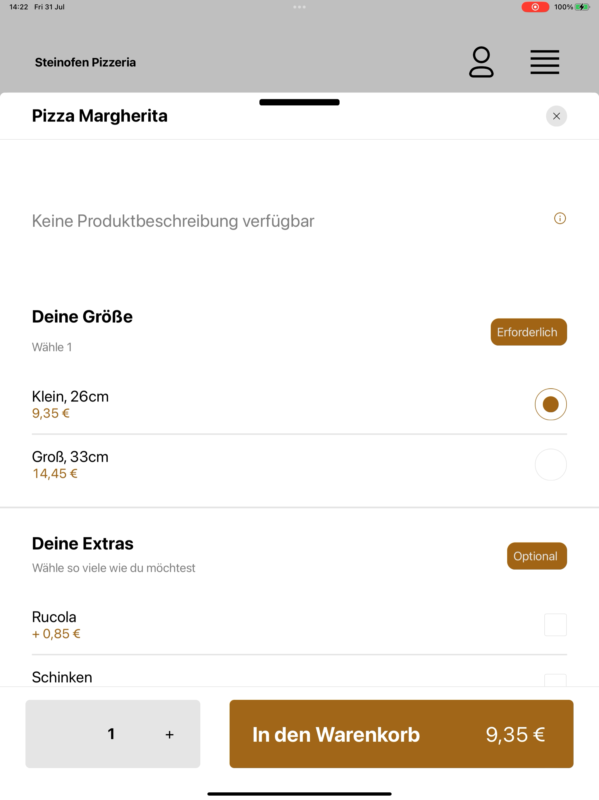 Steinofen Pizzeria screenshot 7