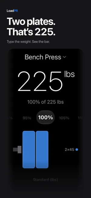LoadPR: 1RM Plate Calculator screenshot 1