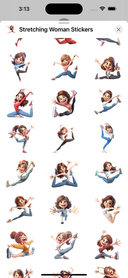 Stretching Woman Stickers