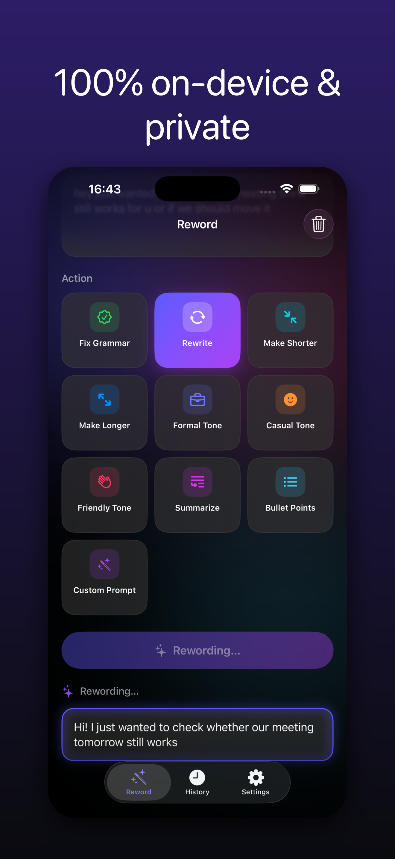 Reword: On-Device AI screenshot 3