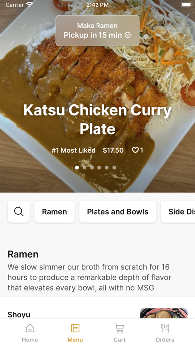Mako Ramen iPhone screenshot 2 - Food & Drink app