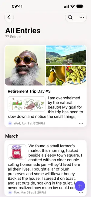 Journal screenshot 1