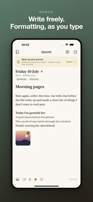 Quietly: Private Journal screenshot 1