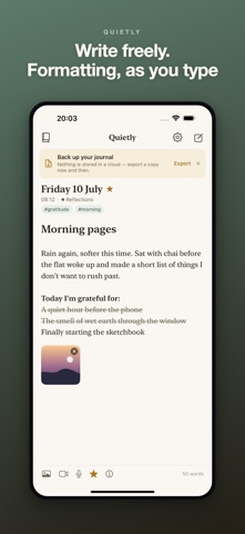 Quietly: Private Journal Screenshot 1 of 6