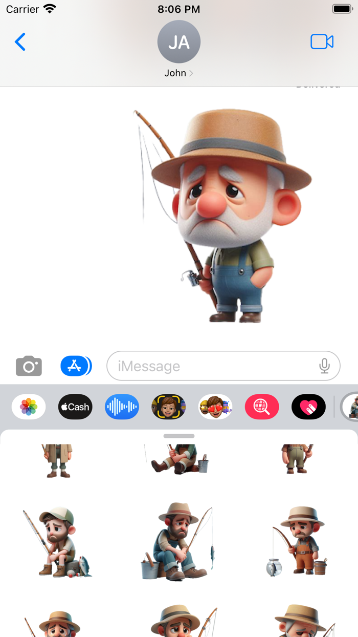 Sad Fisherman Stickers