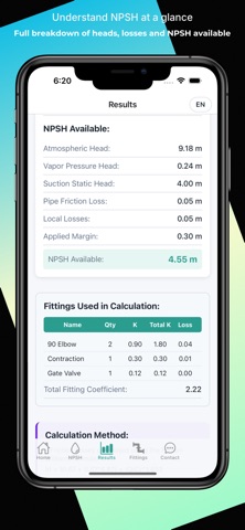 NPSH Calculator Screenshot 6 of 6
