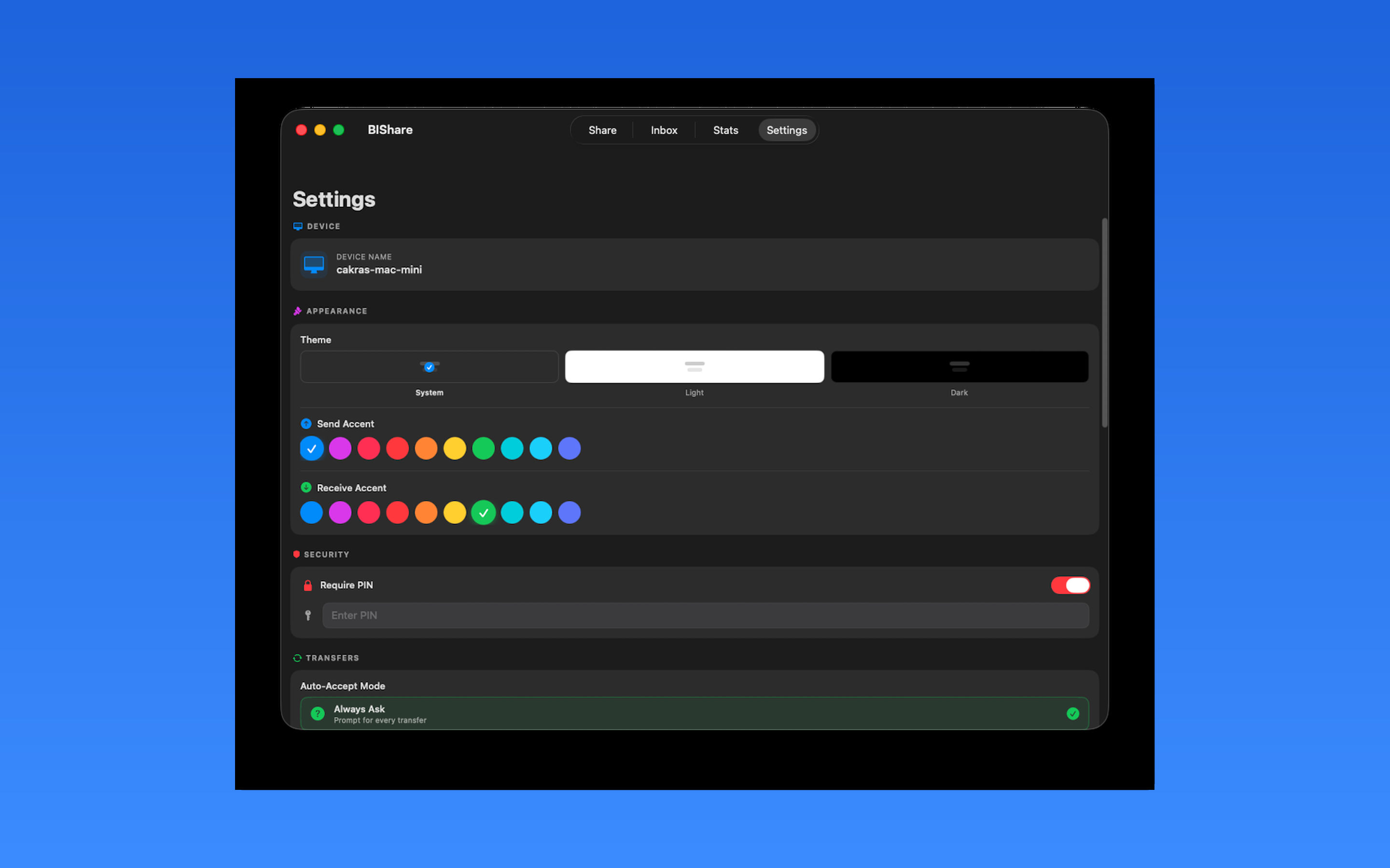 BIShare: File Transfer