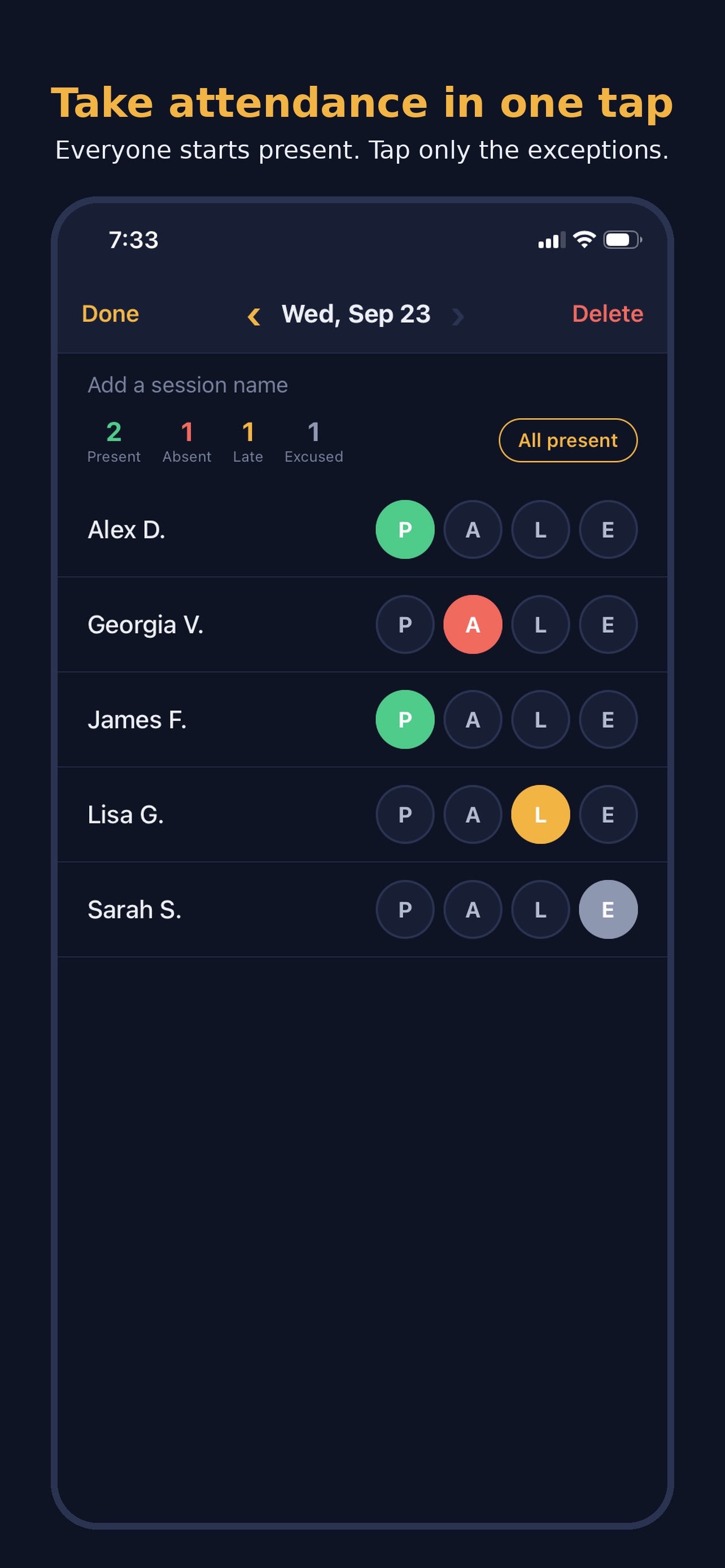 Screenshot 1 of Attendance Tracker: Check In