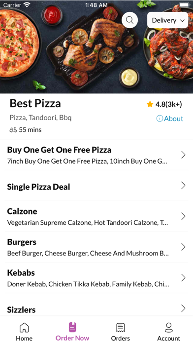 Best pizza Derby. Screenshot