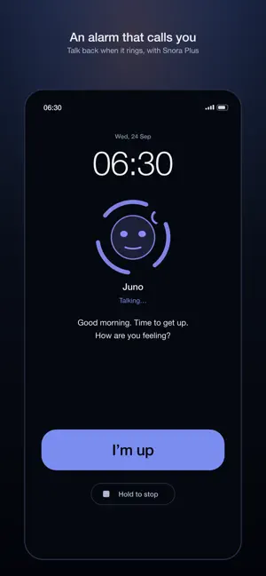Snora: AI Wake-Up Call Alarm screenshot 1