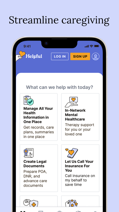 Helpful: Simplified Caregiving Screenshot