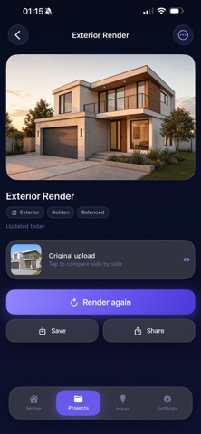 AI Architecture Render iPhone screenshot