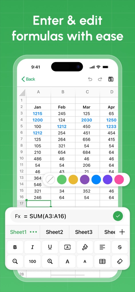 Spreadsheet - XLSX Sheets - Productivity App | MWM
