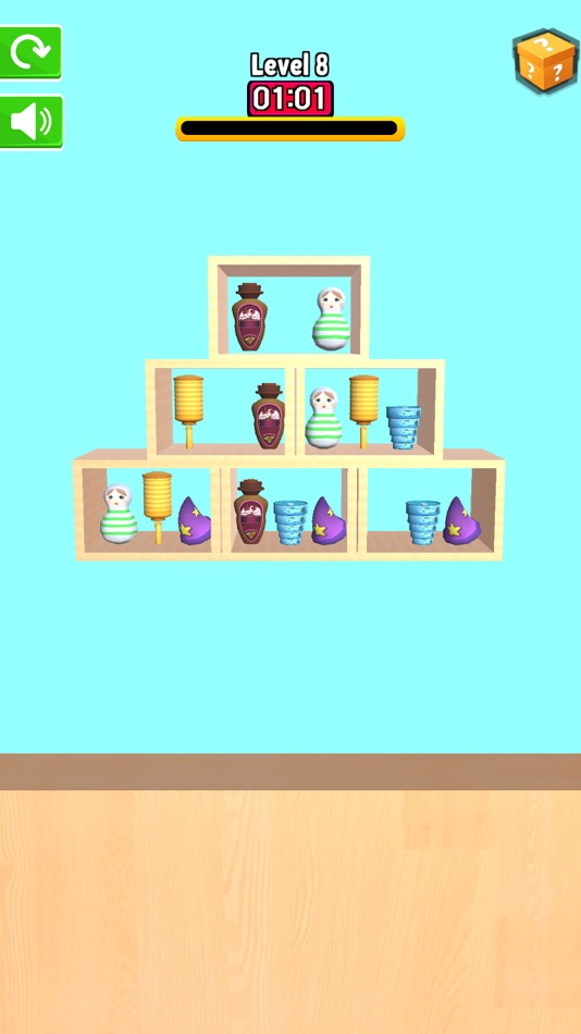 #2. Wall Shelf Sort 3D (iOS) Podle: Aziza Rahman