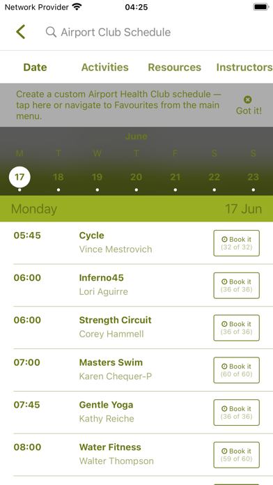 Airport Health Club Screenshot