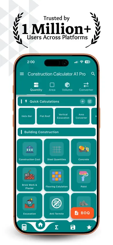 Construction Calculator A1 Pro screenshot 1