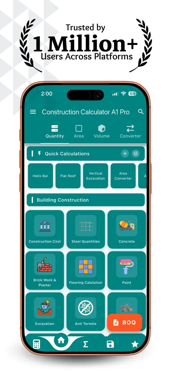 Screenshot #1 pour Construction Calculator A1 Pro