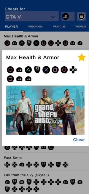 Cheats for V SA VC screenshot 4