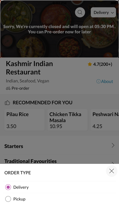 Kashmir Indian Restaurant Screenshot