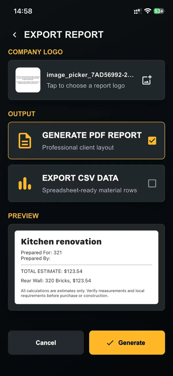 Screenshot #3 pour Brick Wall Calculator Pro