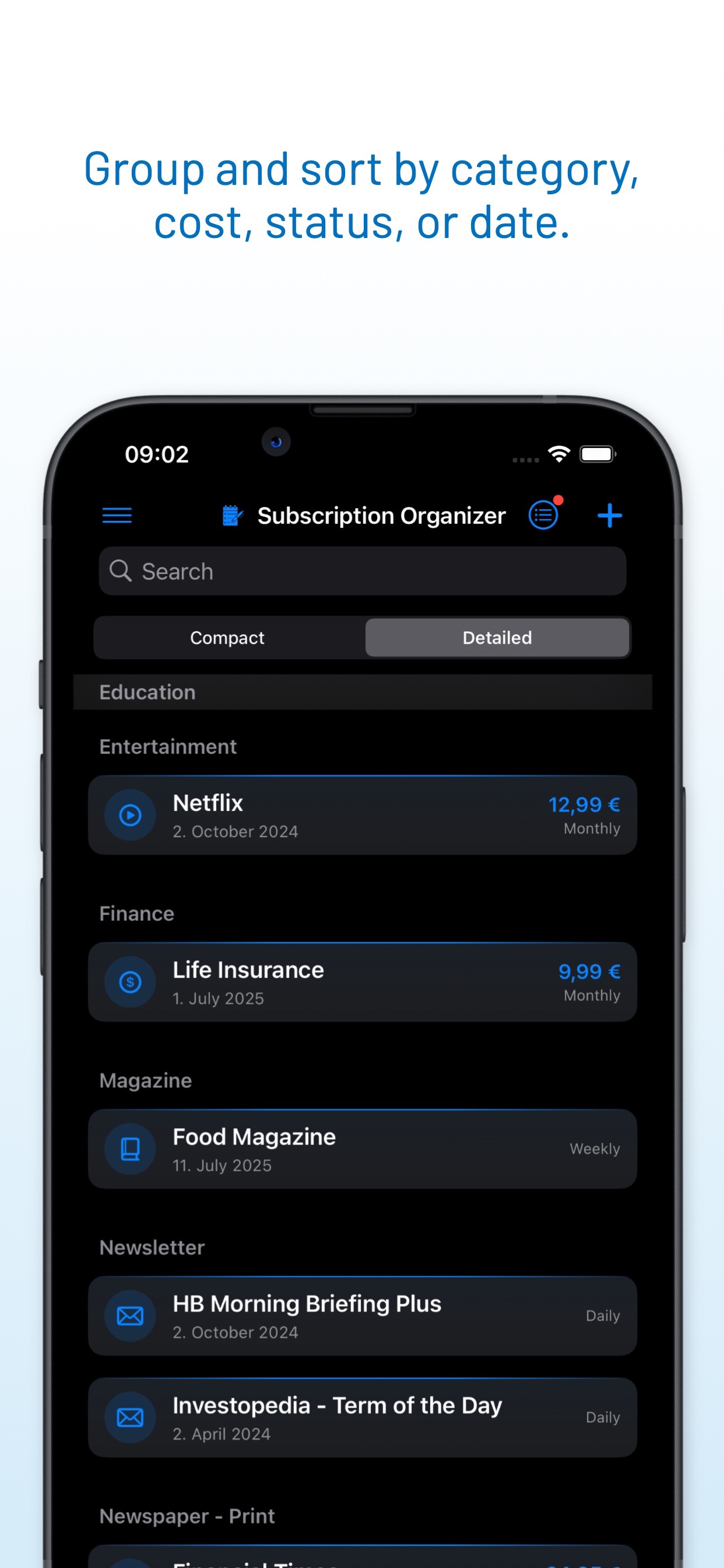Subscription Organizer screenshot 5