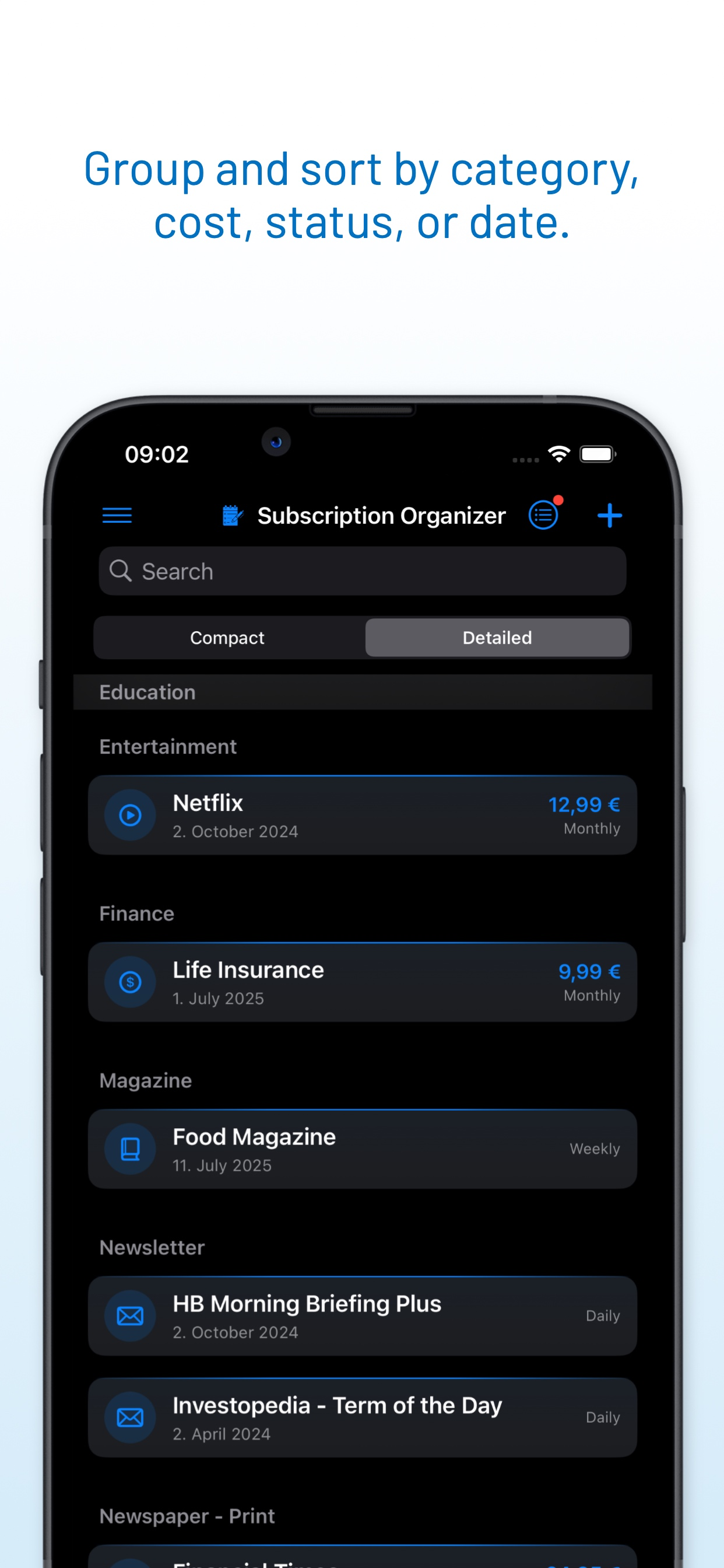 Subscription Organizer screenshot 5