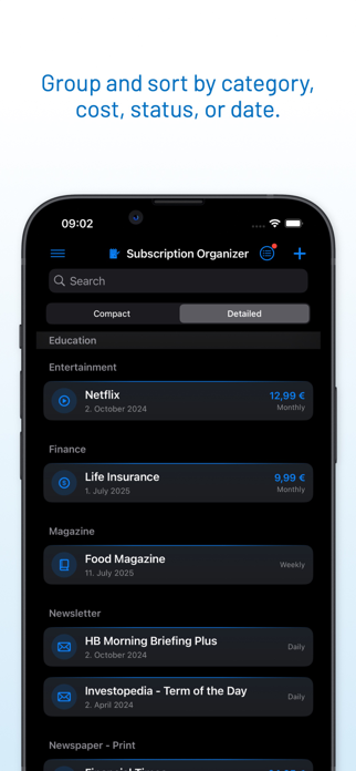 Subscription Organizer Screenshot 5 of 9
