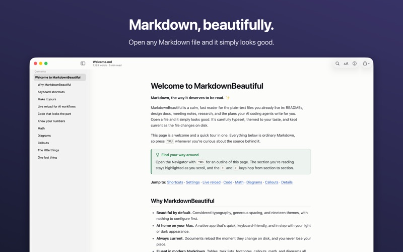 MarkdownBeautiful screenshot 1