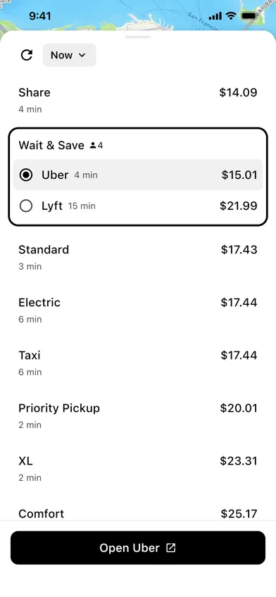 Hackney: Compare Rideshares screenshot 3