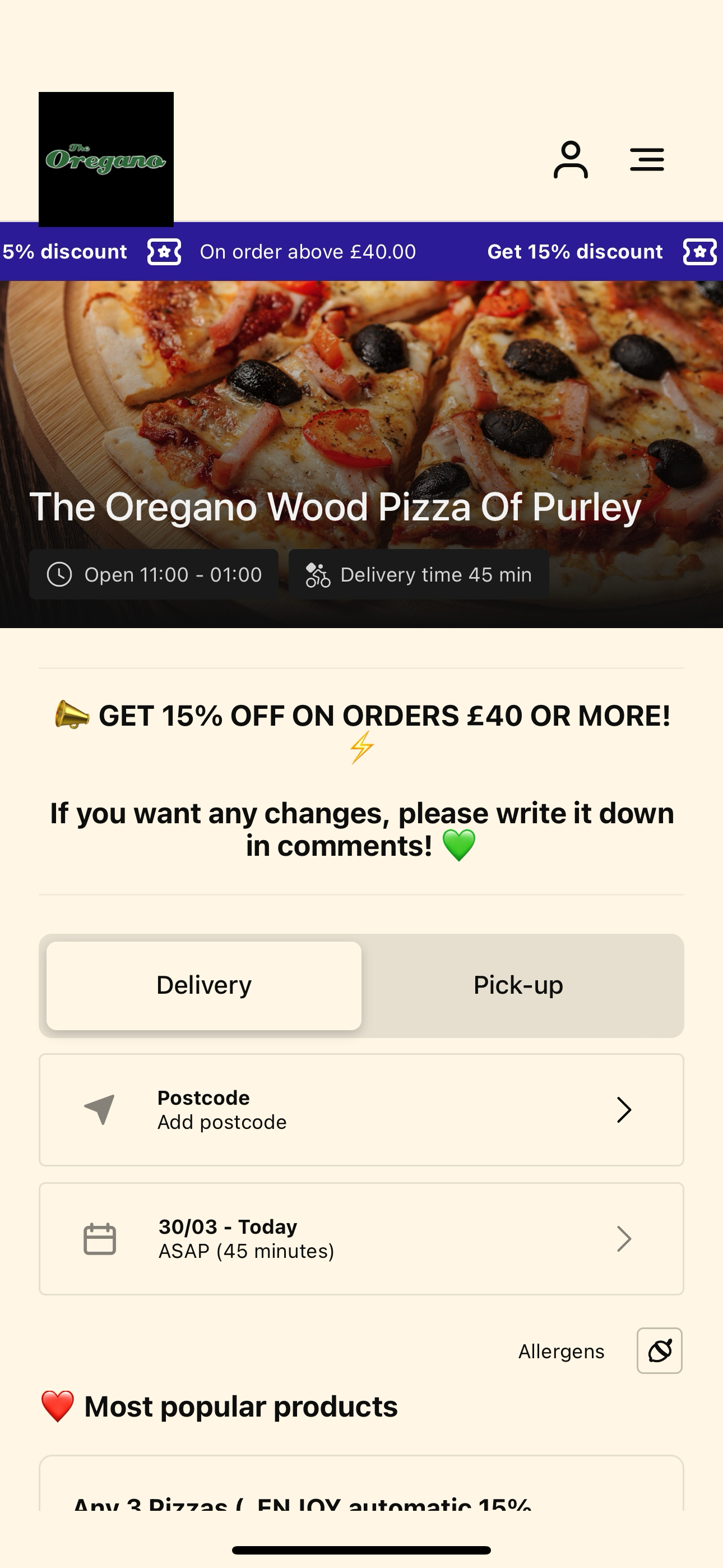 The Oregano Wood Pizza Purley