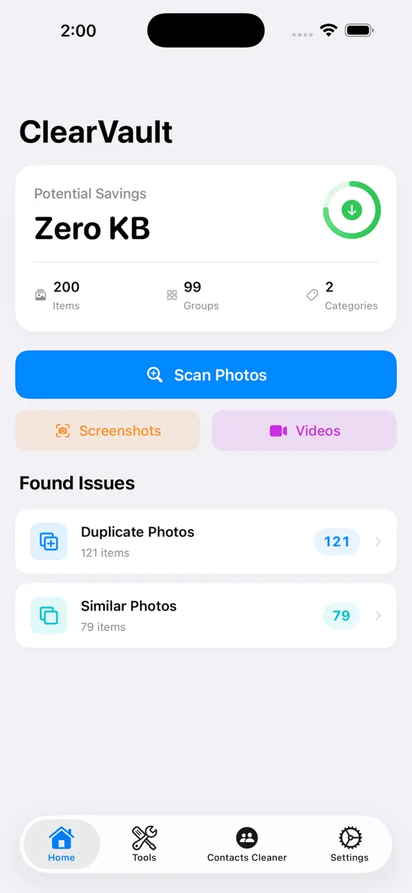 Screenshot #1 pour ClearVault – Smart Cleaner