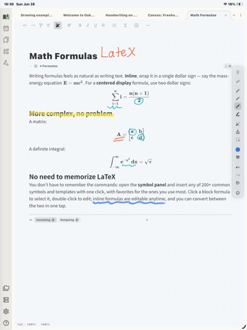 Oaklet Notes iPad screenshot