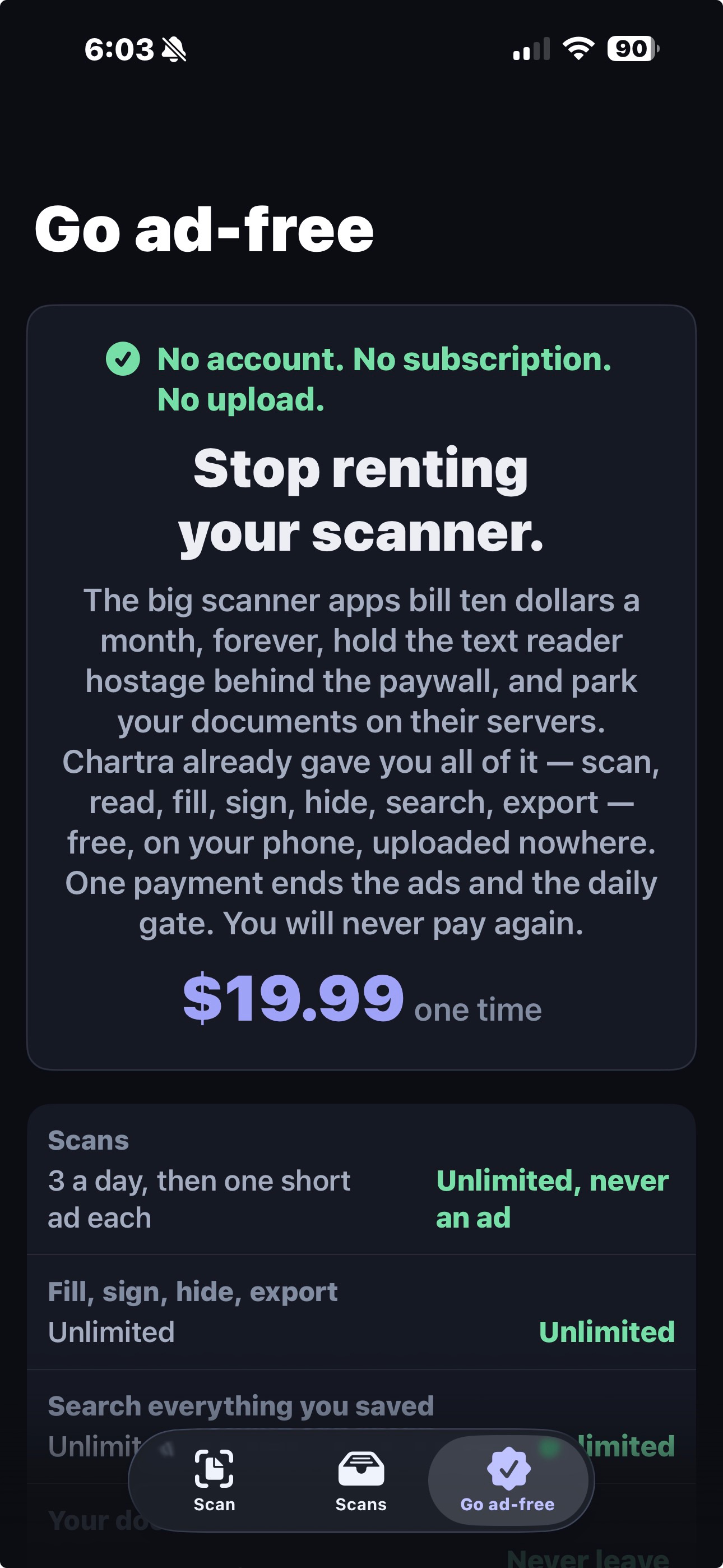 Screenshot 6 of Chartra: Unlimited PDF Scanner