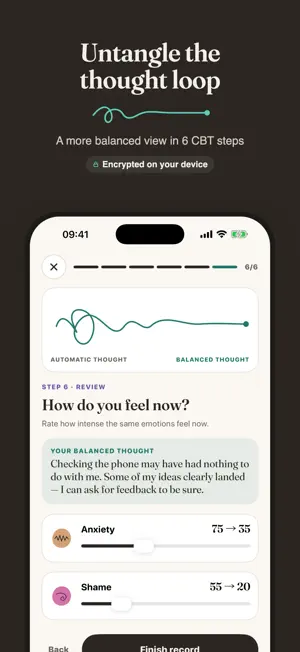 Thoughtline: CBT Thought Diary screenshot 1