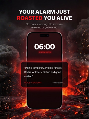 Roast Alarm: AI Wake Up Clock iPad screenshot