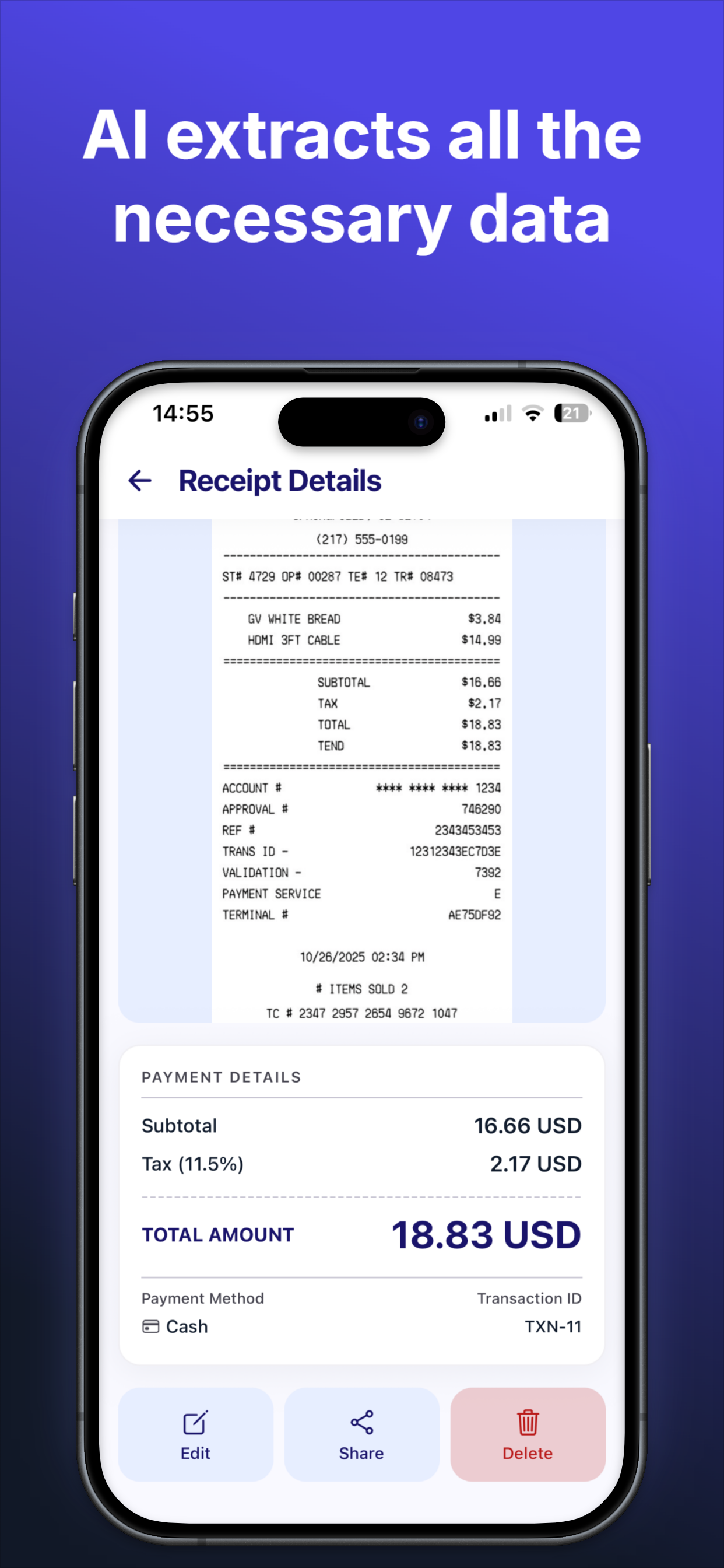 ReceiptV: AI Receipt Scanner