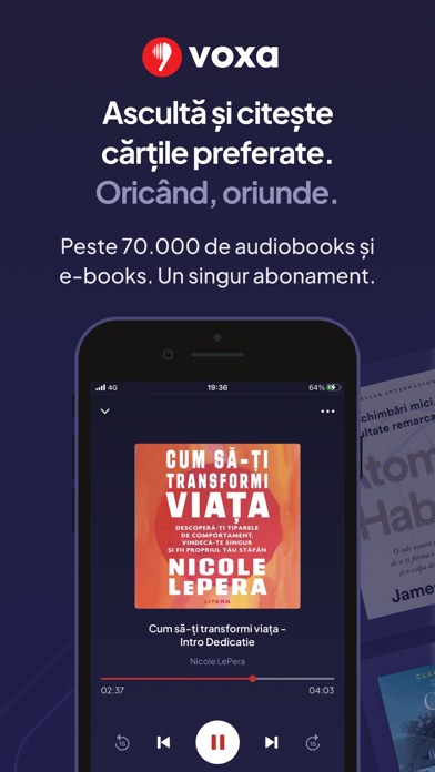 Screenshot #1 pour Voxa: Audiobooks & E-books