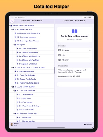 Family Tree iPad screenshot