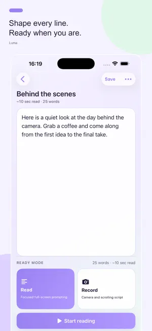 Luma: Teleprompter screenshot 3
