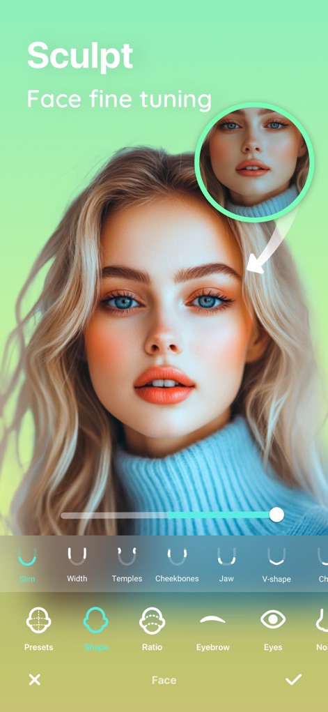 Peachy - AI Face & Body Editor - Precision Face Sculpting
