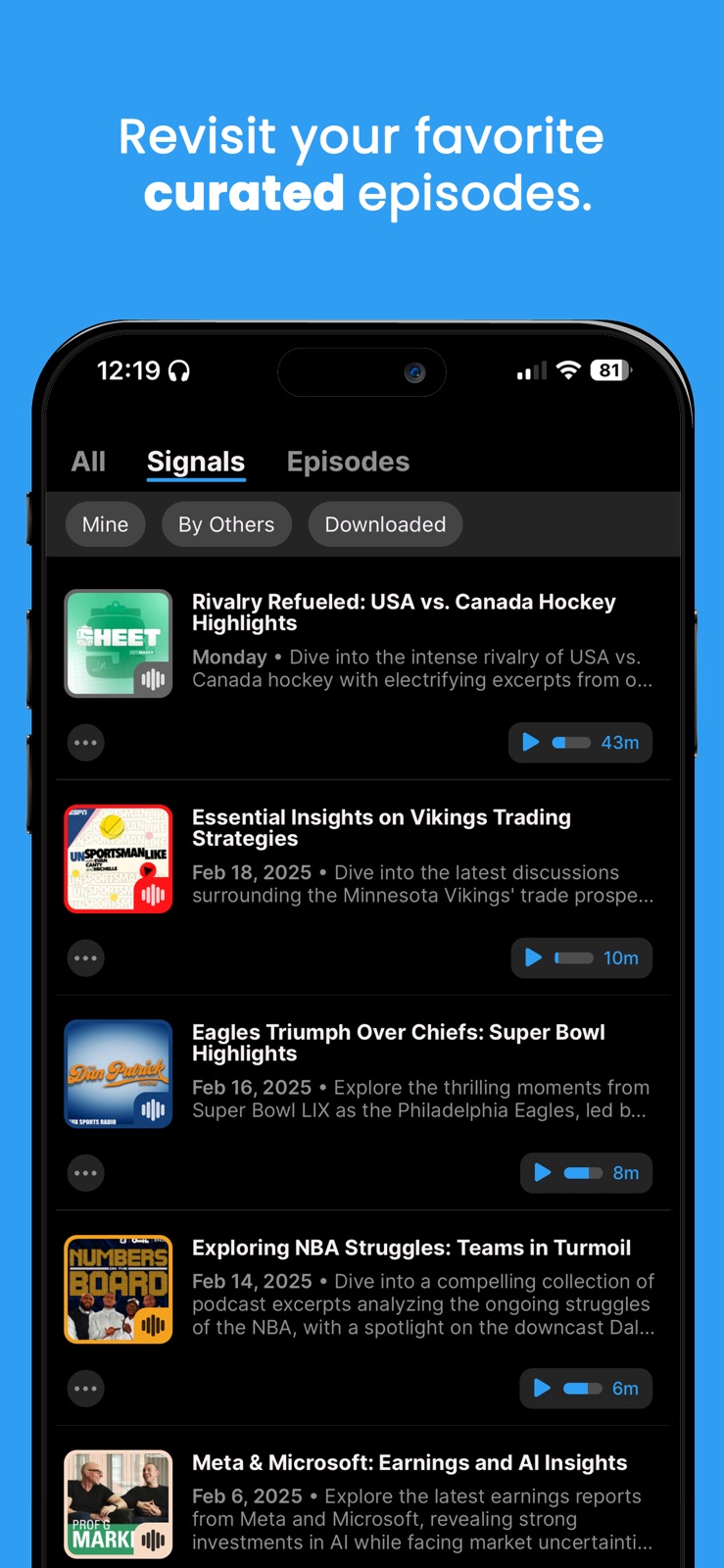 Sonar - Curated Podcasts iphone screenshot 4