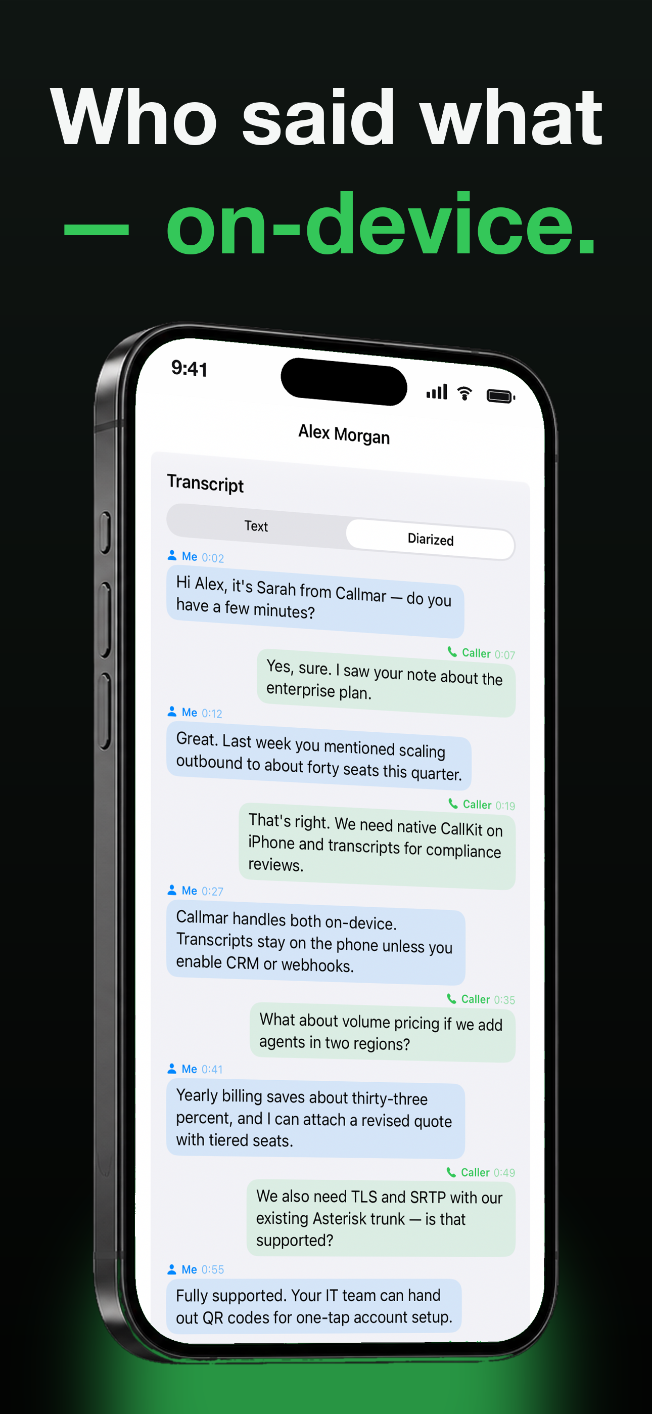 Callmar — SIP Phone & AI Notes screenshot 4