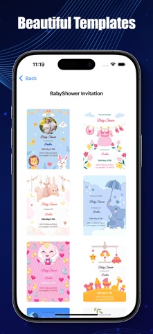 Baby Shower Invitation Creator iPhone screenshot