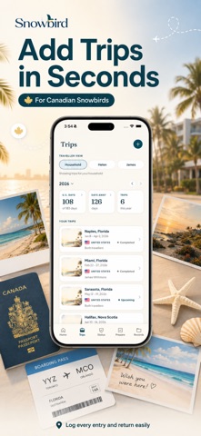 Snowbird: Travel Days Tracker screenshot