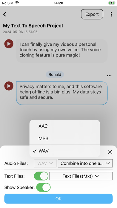 Screenshot 4 of EaseText Text2Speech Converter App