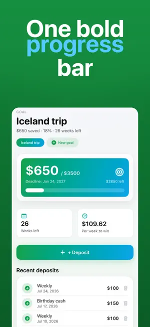 Money Savings Goal Tracker Pro screenshot 2