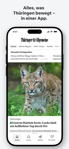 Thüringer Allgemeine News screenshot