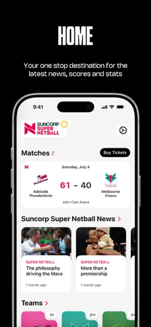 Netball Live Official App screenshot 1